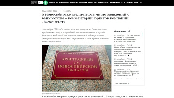 В Новосибирске увеличилось число заявлений о банкротстве